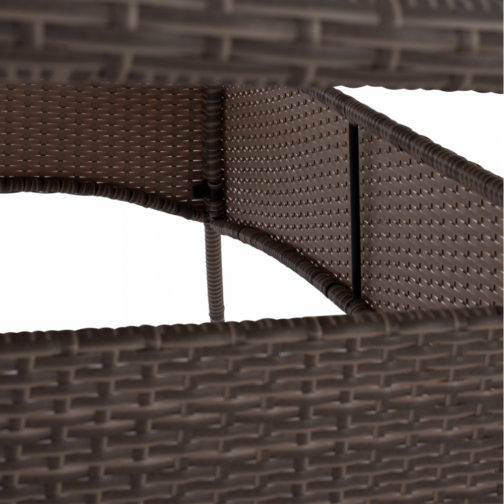 Τραπέζι "MINSK" από μέταλλο/wicker/γυαλί σε γκρι χρώμα 150x90x75