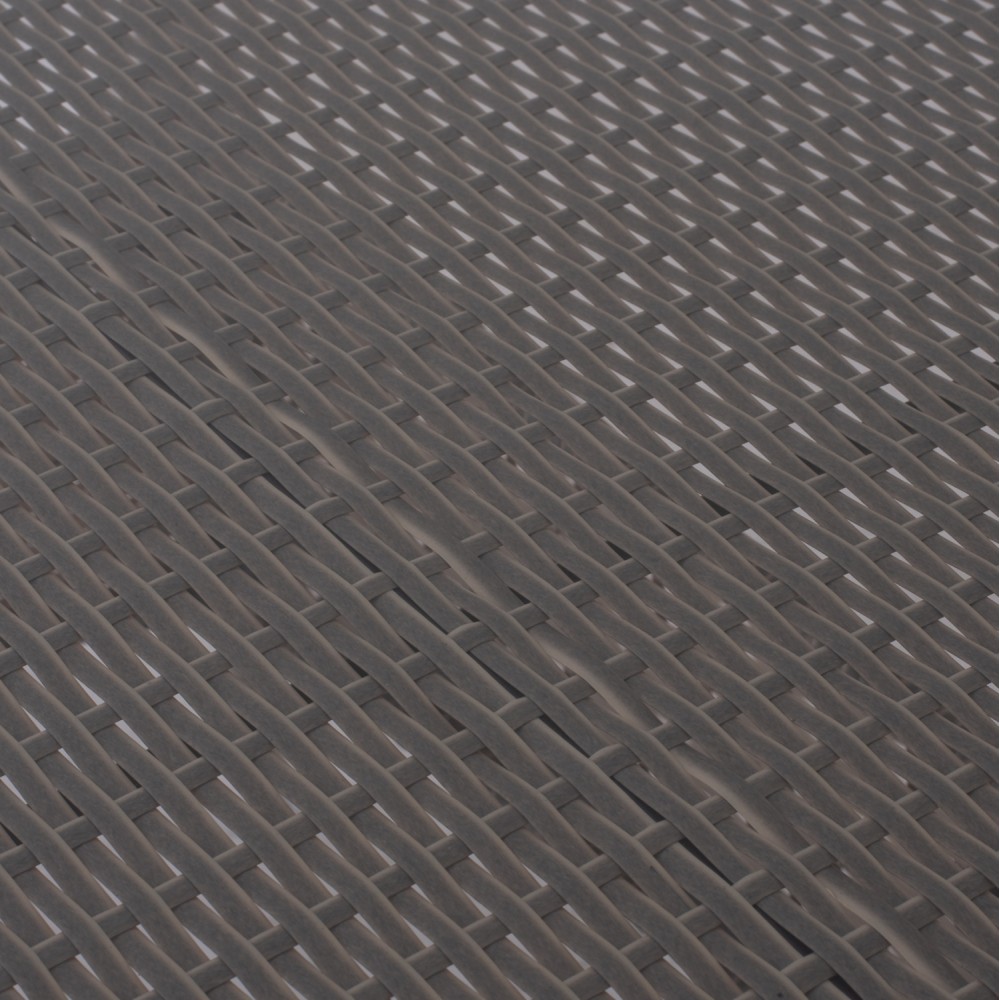 Τραπέζι "MINSK" από μέταλλο/wicker/γυαλί σε γκρι χρώμα 150x90x75