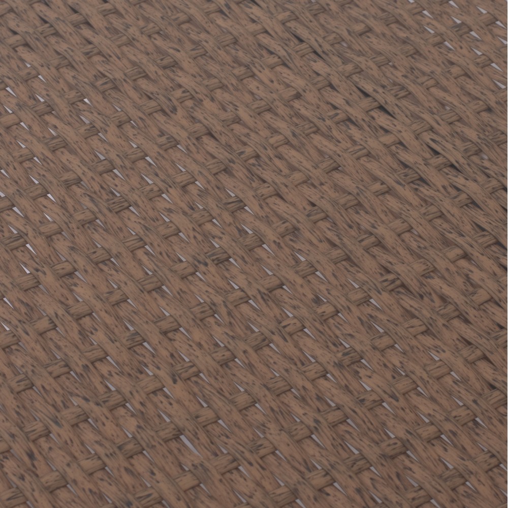 Τραπέζι "MINSK" από μέταλλο/wicker/γυαλί σε μπεζ/καφέ χρώμα 150x90x75