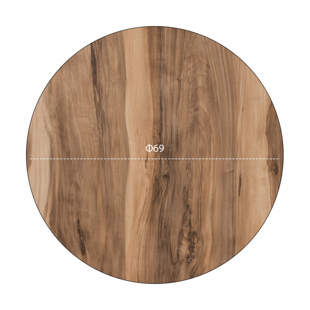 Επιφάνεια τραπεζιού από HPL σε χρώμα καρυδί Φ69x1,2