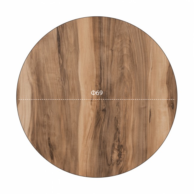 Επιφάνεια τραπεζιού από HPL σε χρώμα καρυδί Φ69x1,2