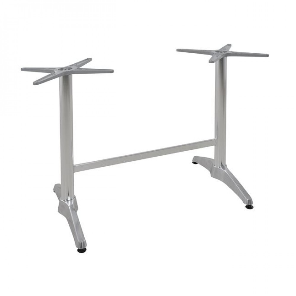 Βάση τραπεζιού διπλή από αλουμίνιο χρωμίου 80x60x72