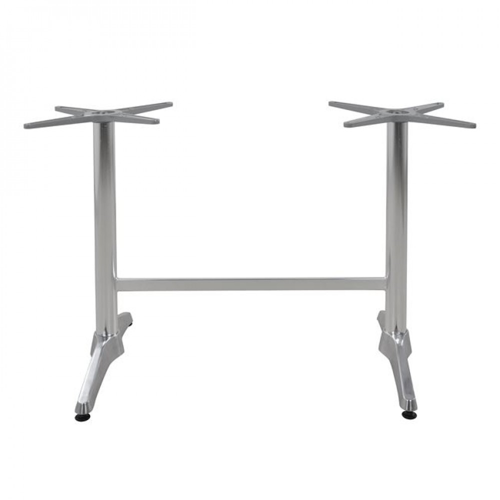 Βάση τραπεζιού διπλή από αλουμίνιο χρωμίου 80x60x72