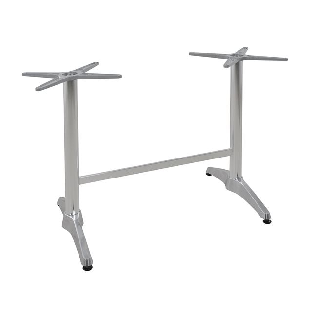 Βάση τραπεζιού διπλή από αλουμίνιο χρωμίου 80x60x72