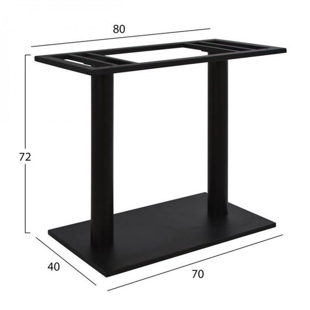 Βάση τραπεζιού από μέταλλο σε μαύρο χρώμα 40x70x72