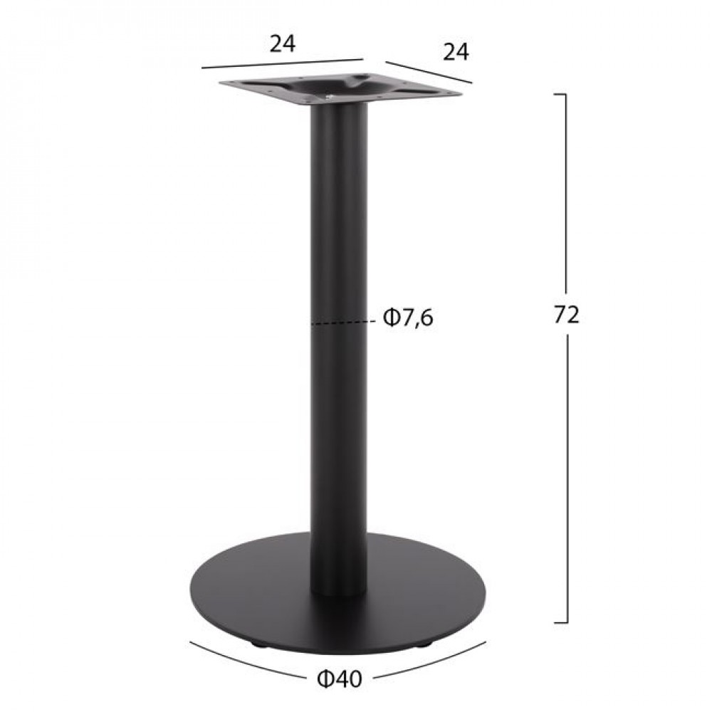 Βάση τραπεζιού από μέταλλο σε μαύρο χρώμα Φ40x72
