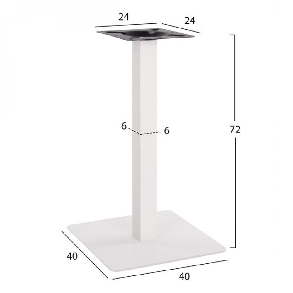 Βάση τραπεζιού από μέταλλο σε λευκό χρώμα 40x40x72