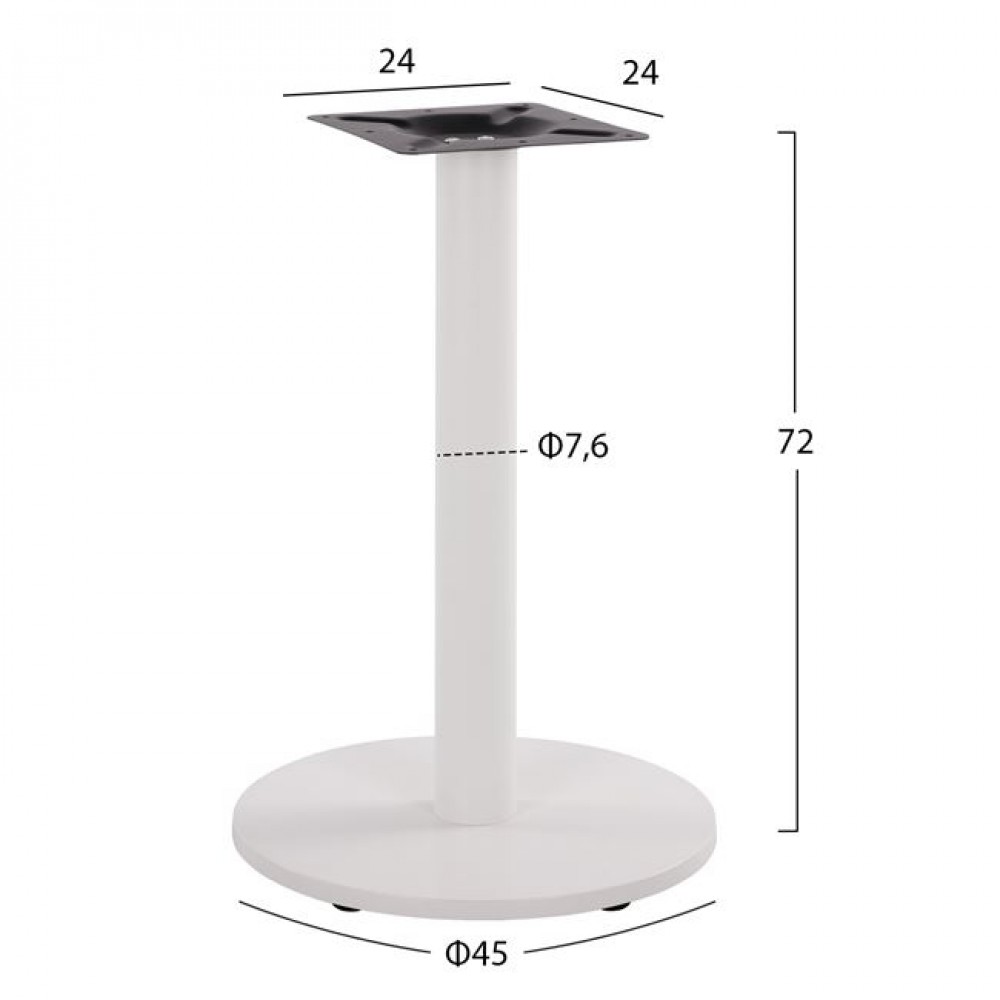 Βάση τραπεζιού από μέταλλο σε λευκό χρώμα Φ45x72