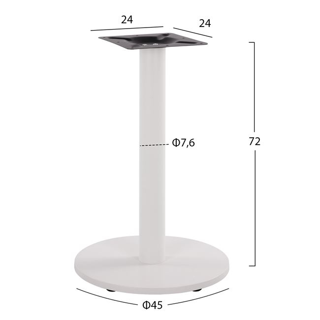 Βάση τραπεζιού από μέταλλο σε λευκό χρώμα Φ45x72