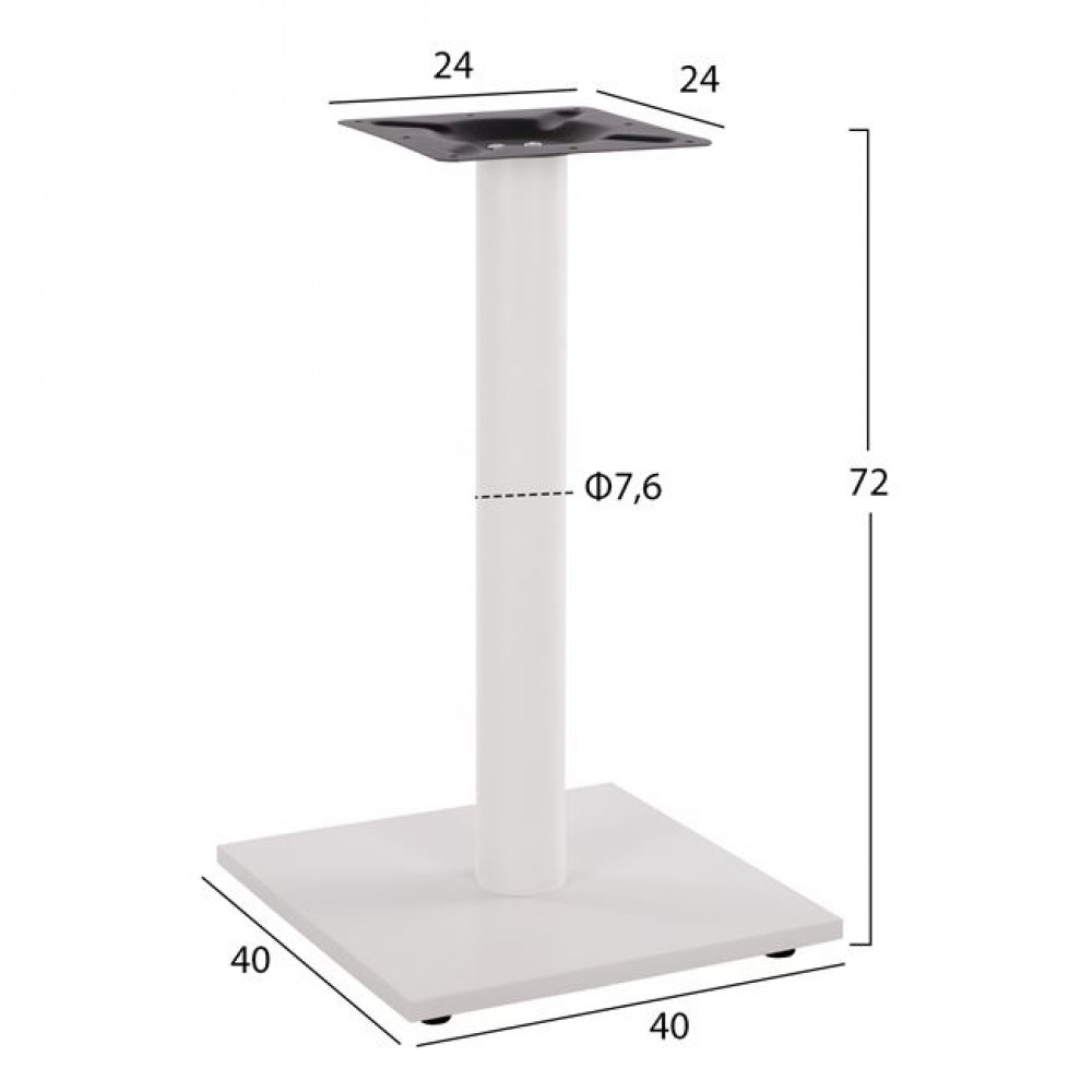 Βάση τραπεζιού από μέταλλο σε λευκό χρώμα 40x40x72