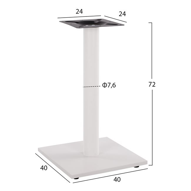 Βάση τραπεζιού από μέταλλο σε λευκό χρώμα 40x40x72