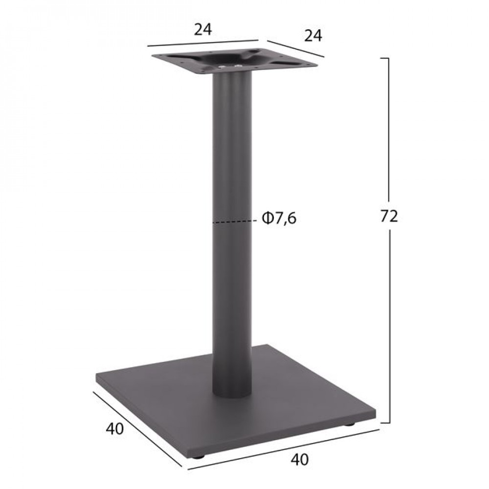 Βάση τραπεζιού από μέταλλο σε χρώμα γκρι 40x40x72