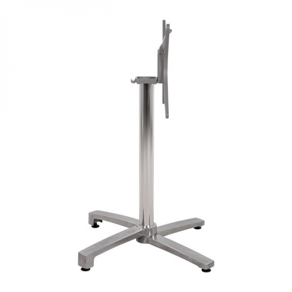 Βάση τραπεζιού πτυσσόμενη από αλουμίνιο σε χρώμα χρωμίου 69x69x92