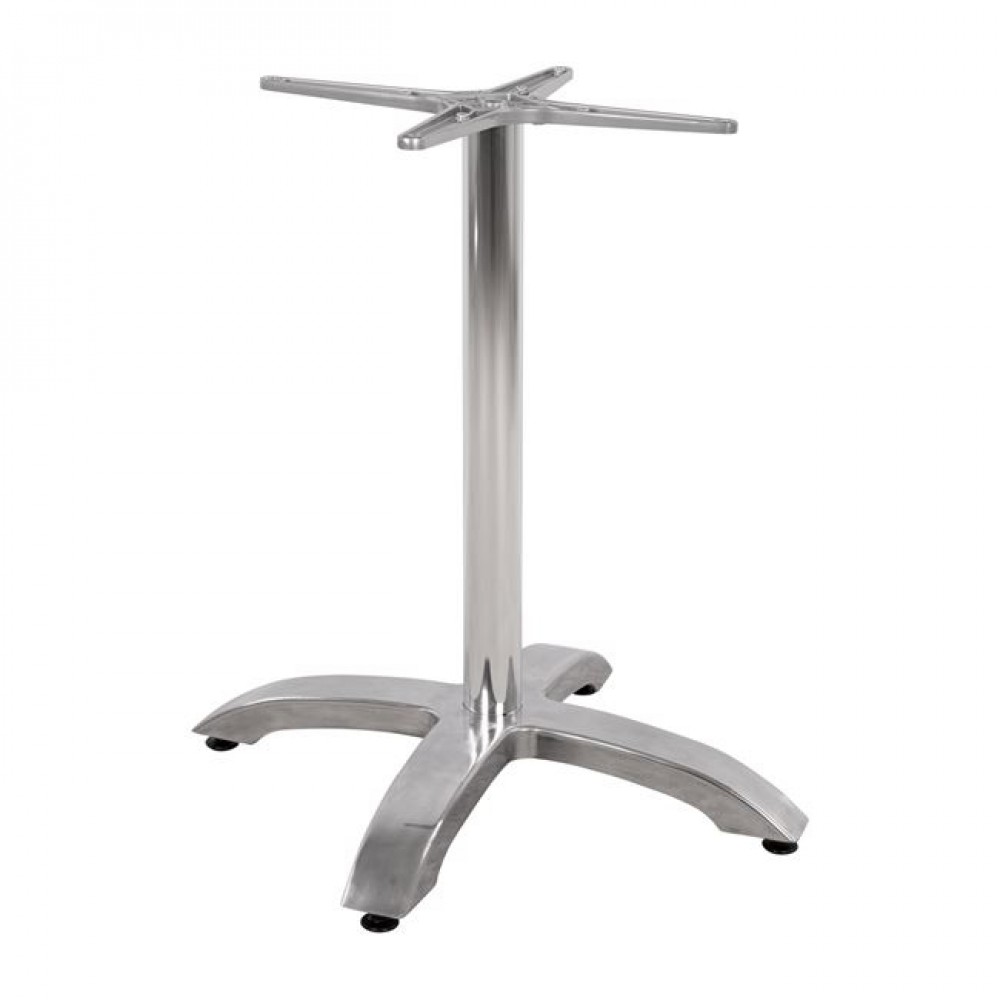 Βάση τραπεζιού από αλουμίνιο σε χρώμα χρωμίου 66x66x73