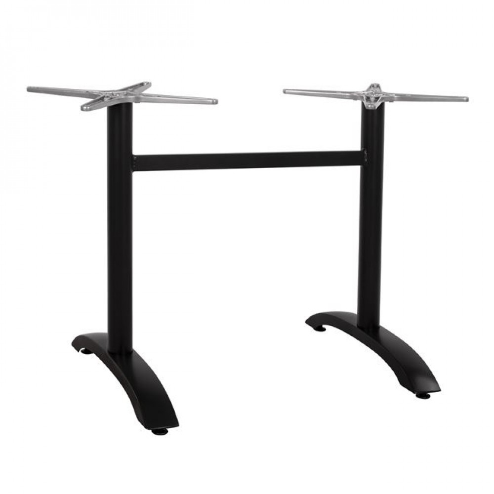 Βάση τραπεζιού δίστηλη από αλουμίνιο σε μαύρο χρώμα 78x60x73