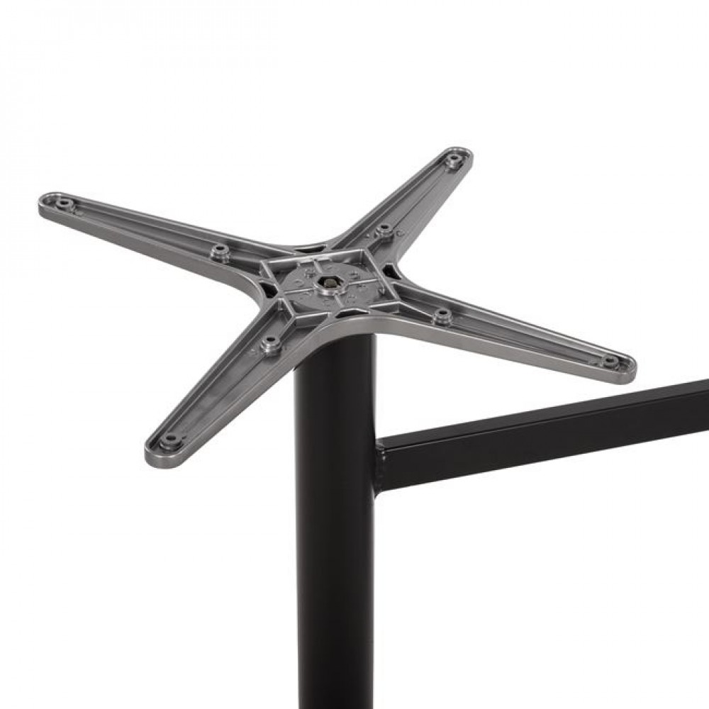 Βάση τραπεζιού δίστηλη από αλουμίνιο σε μαύρο χρώμα 78x60x73