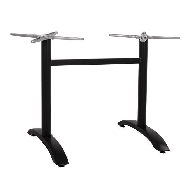 Βάση τραπεζιού δίστηλη από αλουμίνιο σε μαύρο χρώμα 78x60x73