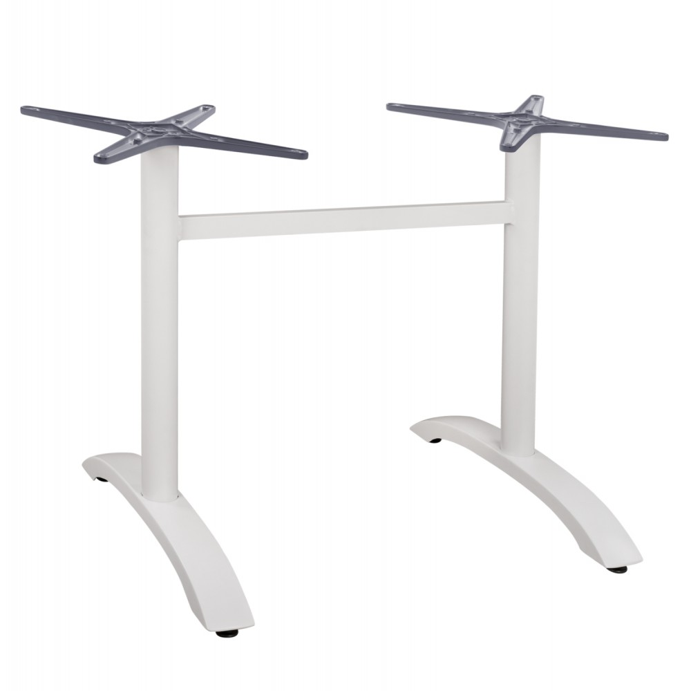 Βάση τραπεζιού δίστηλη από αλουμίνιο σε λευκό χρώμα 78x60x73