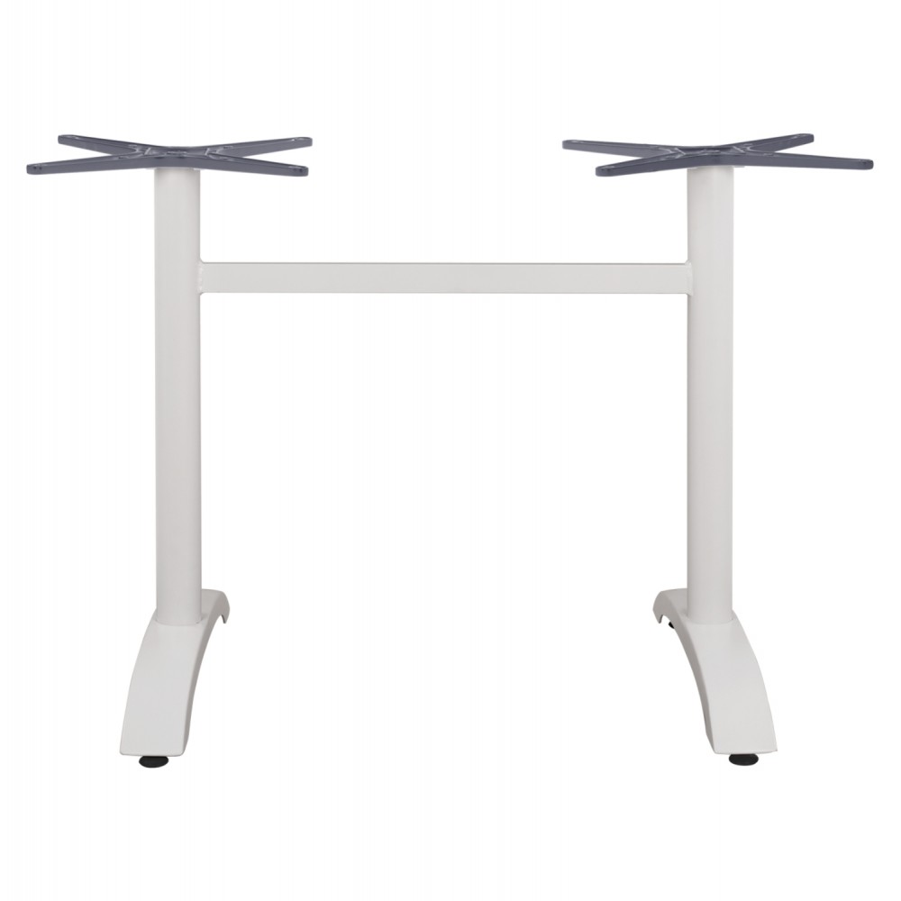 Βάση τραπεζιού δίστηλη από αλουμίνιο σε λευκό χρώμα 78x60x73