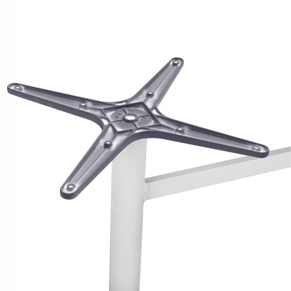 Βάση τραπεζιού δίστηλη από αλουμίνιο σε λευκό χρώμα 78x60x73