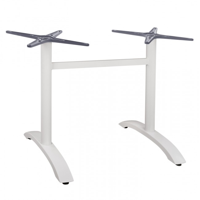 Βάση τραπεζιού δίστηλη από αλουμίνιο σε λευκό χρώμα 78x60x73