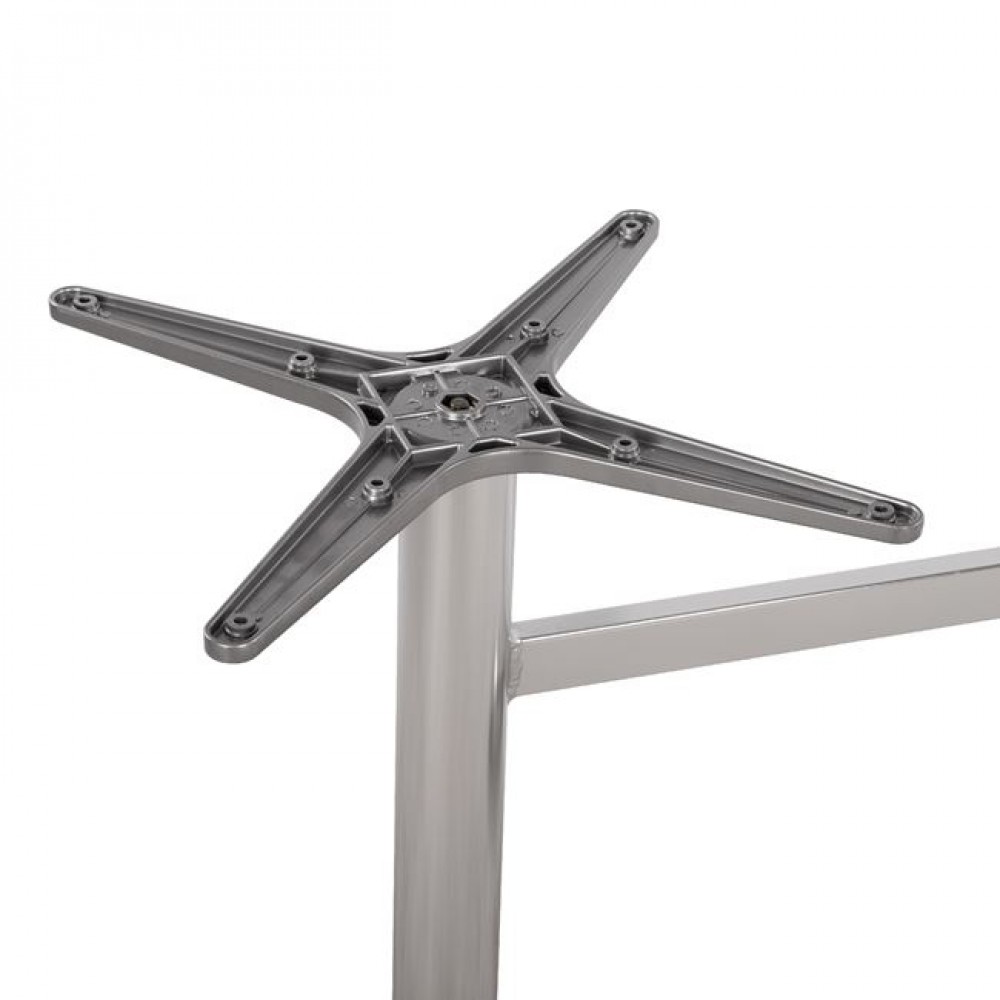 Βάση τραπεζιού δίστηλη από αλουμίνιο σε χρωμίου χρώμα 78x60x73