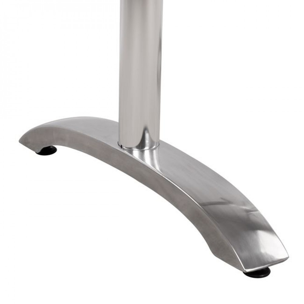 Βάση τραπεζιού δίστηλη από αλουμίνιο σε χρωμίου χρώμα 78x60x73