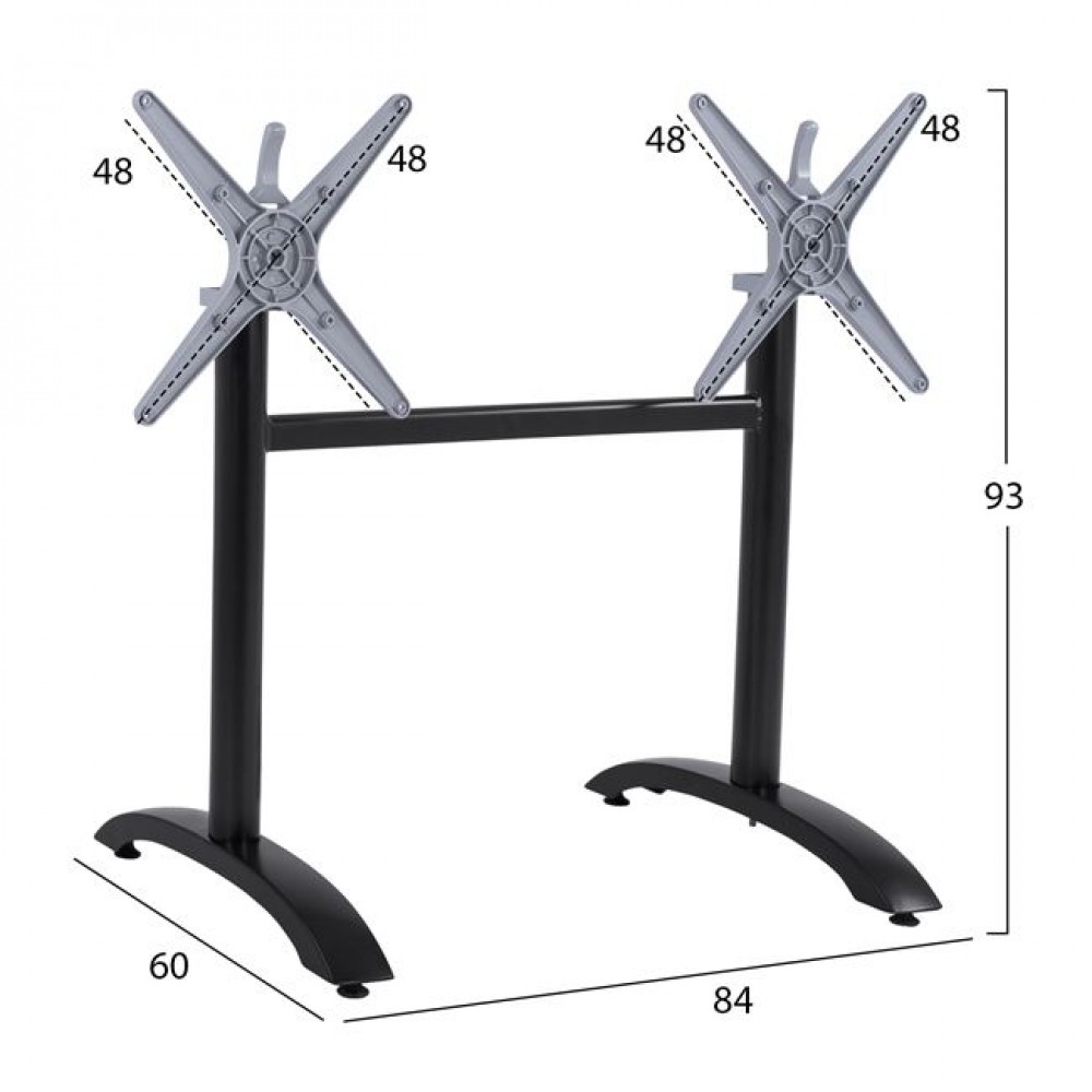 Βάση τραπεζιού πτυσσόμενη από αλουμίνιο σε μαύρο χρώμα 84x60x93