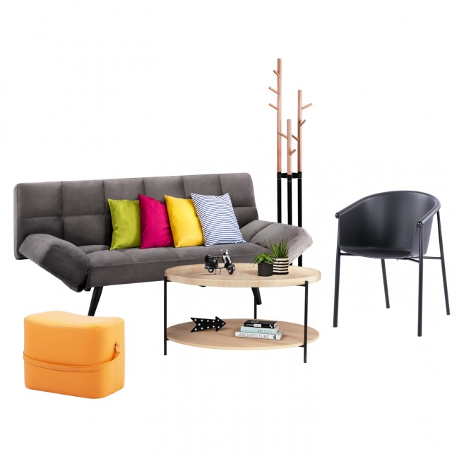 Σετ φοιτητικό πακέτο 5τμχ σε χρώμα φυσικό/γκρι 182x80x88