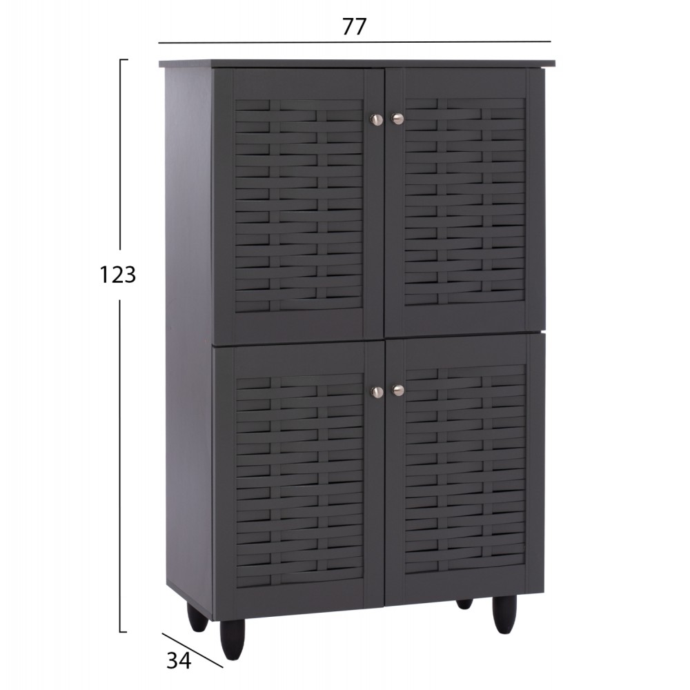 Παπουτσοθήκη-ντουλάπι "KABIRA" σε γκρι χρώμα 77x34x123