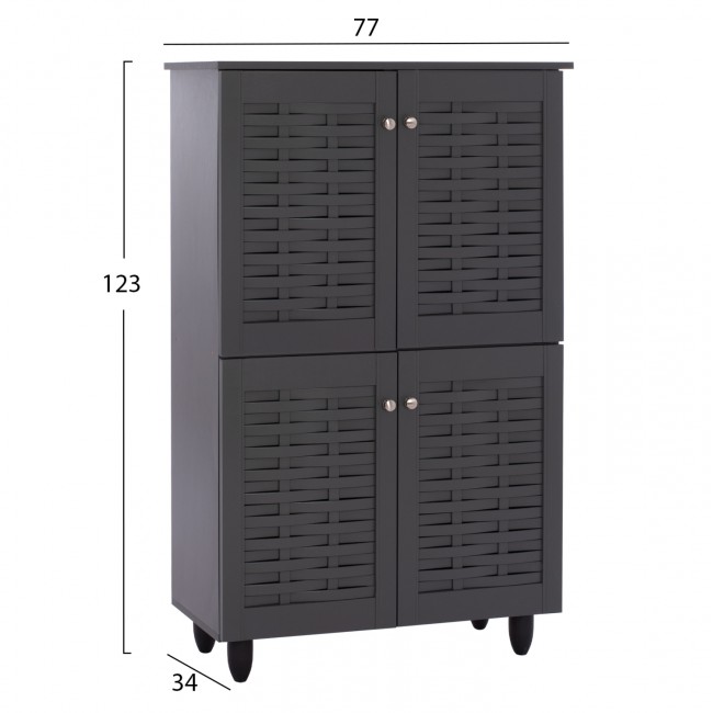 Παπουτσοθήκη-ντουλάπι "KABIRA" σε γκρι χρώμα 77x34x123