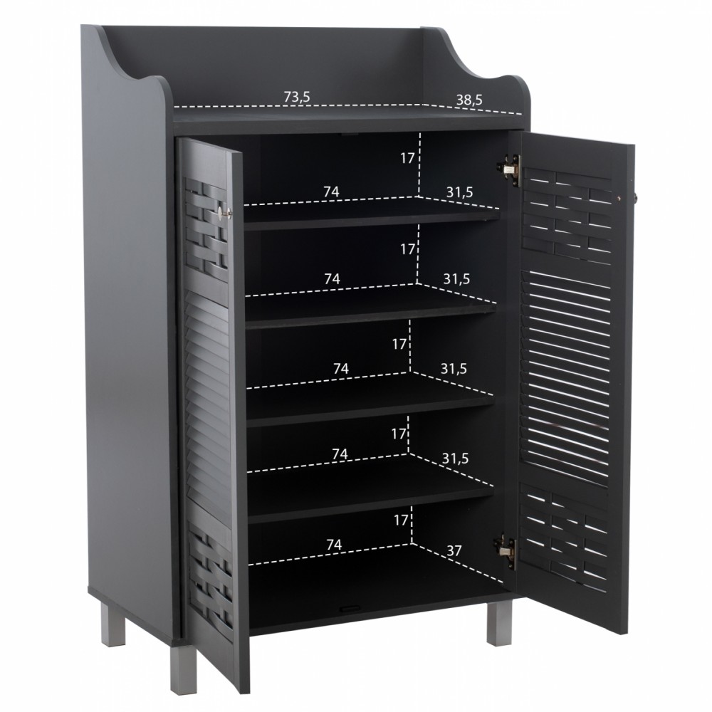 Παπουτσοθήκη-ντουλάπι "KAILENA" σε γκρι χρώμα 77x40x121.5