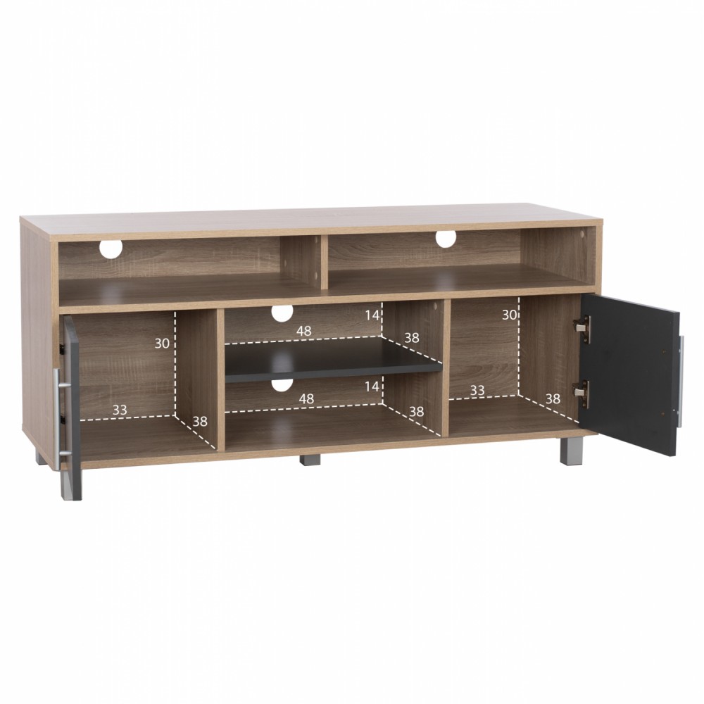 Έπιπλο τηλεόρασης "DANNA" σε χρώμα σονόμα/γκρι 120x40x55