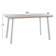 Τραπέζι "OFIRA" από MDF/μέταλλο σε sonoma/λευκό χρώμα 140x80x76