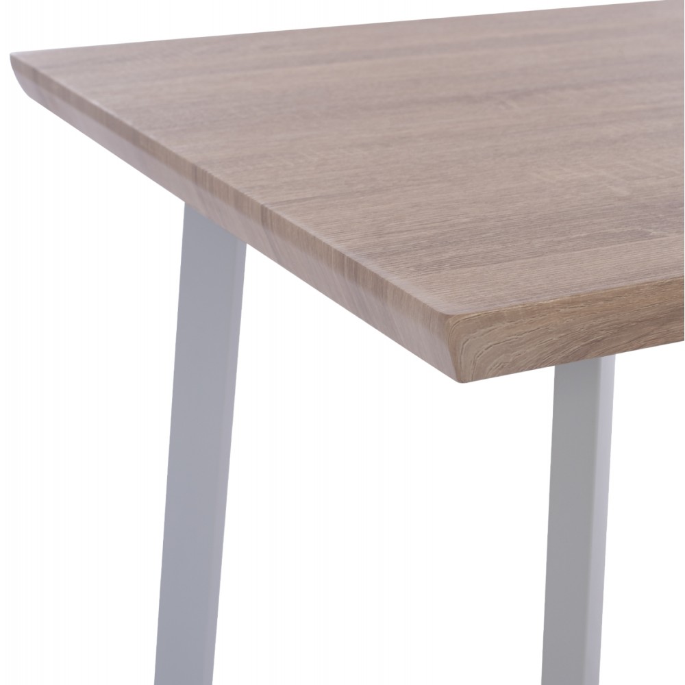 Τραπέζι "OFIRA" από MDF/μέταλλο σε sonoma/λευκό χρώμα 140x80x76