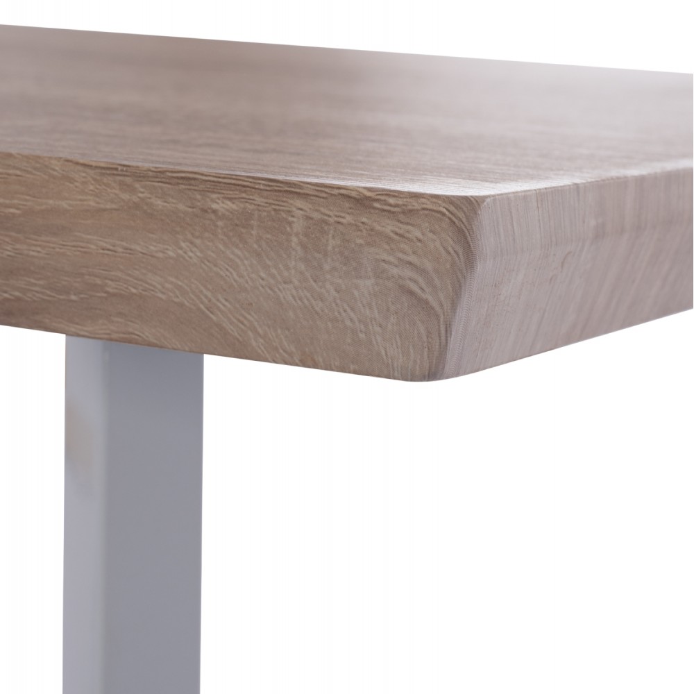 Τραπέζι "OFIRA" από MDF/μέταλλο σε sonoma/λευκό χρώμα 140x80x76