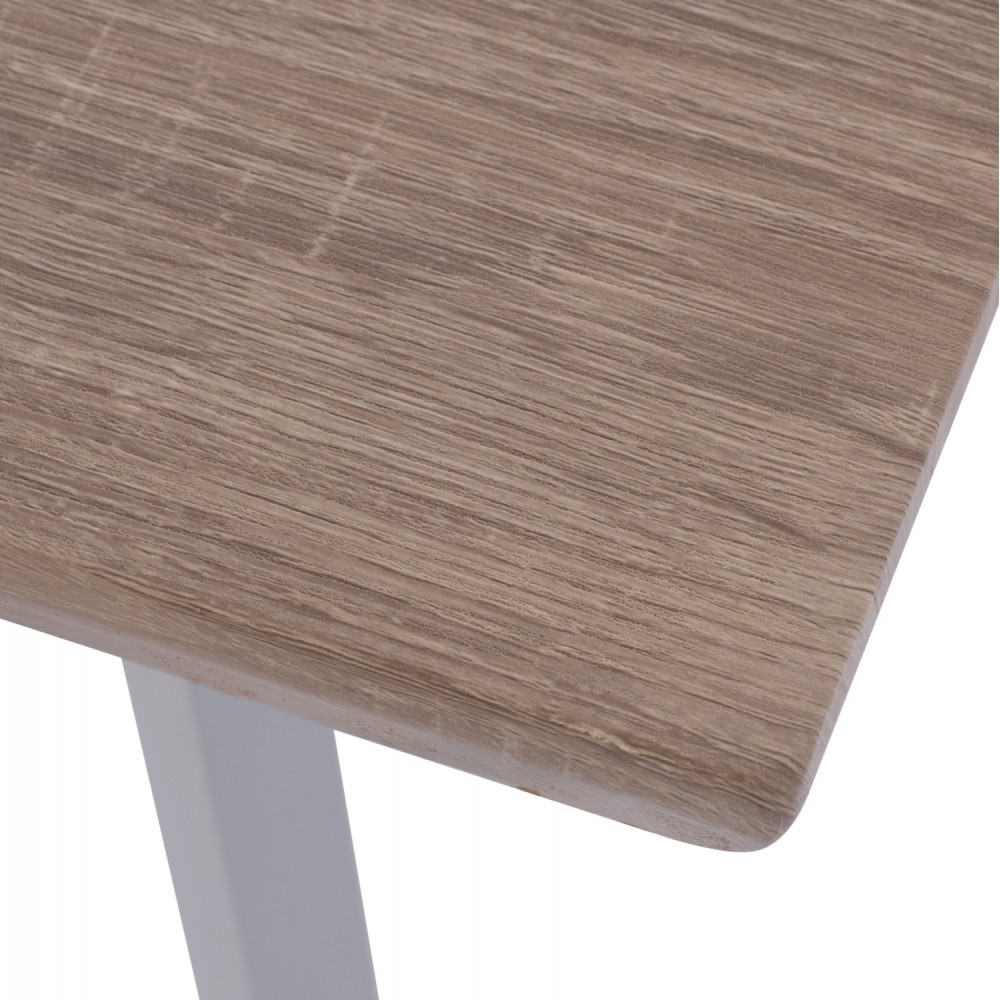 Τραπέζι "OFIRA" από MDF/μέταλλο σε sonoma/λευκό χρώμα 140x80x76