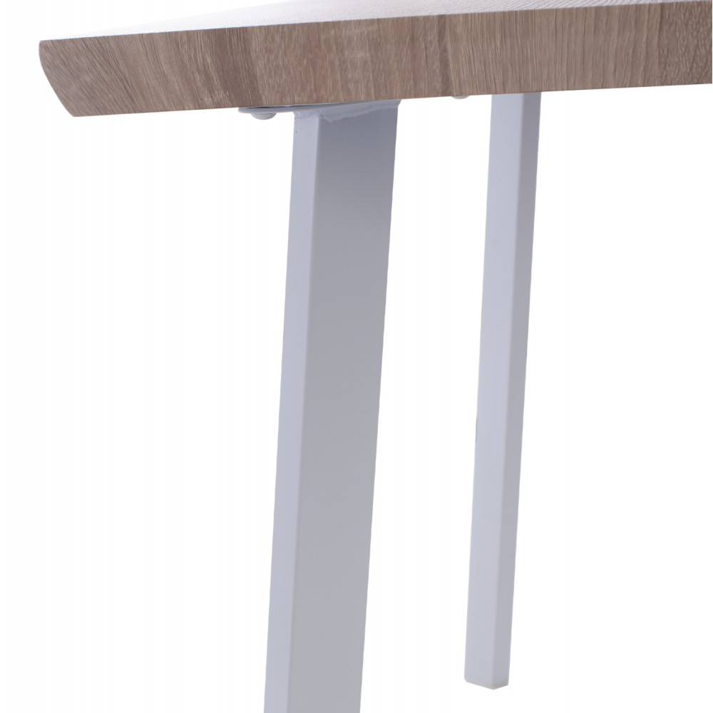 Τραπέζι "OFIRA" από MDF/μέταλλο σε sonoma/λευκό χρώμα 140x80x76