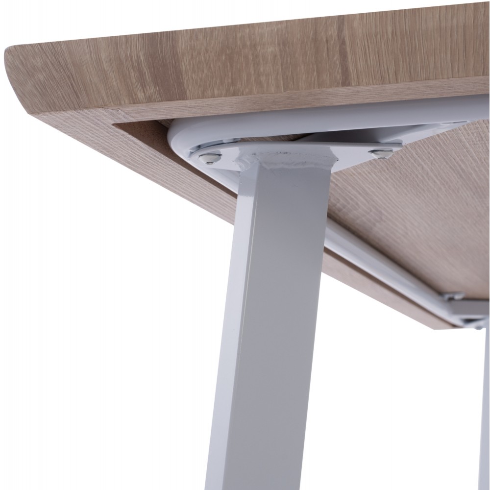 Τραπέζι "OFIRA" από MDF/μέταλλο σε sonoma/λευκό χρώμα 140x80x76