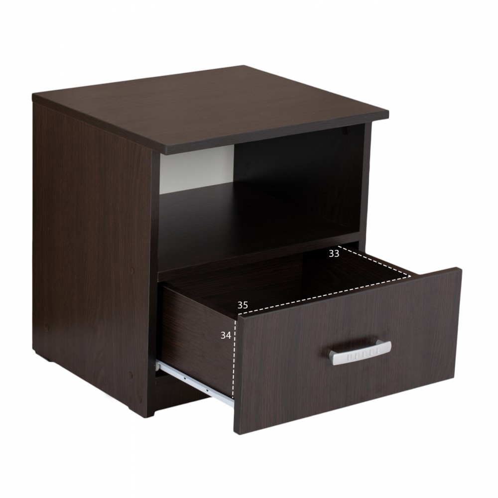 Κομοδίνο "ADLER" σε βέγγε χρώμα 45x40x48