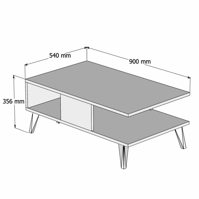 Τραπέζι σαλονιού "GUNNEZ" σε λευκό/φυσικό χρώμα 90x54x35.5