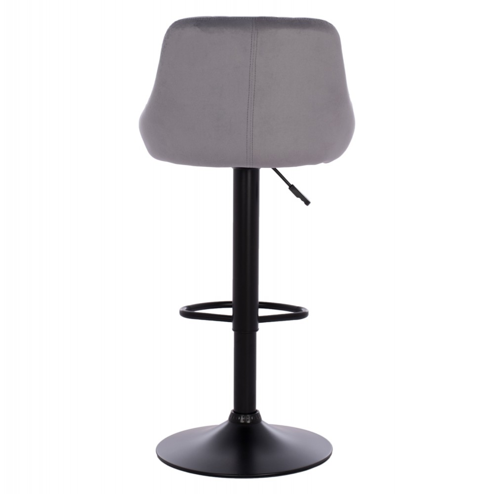 Σκαμπό μπαρ "ROSE" μεταλλικό/βελούδινο σε χρώμα μαύρο/γκρι 46x48,5x105