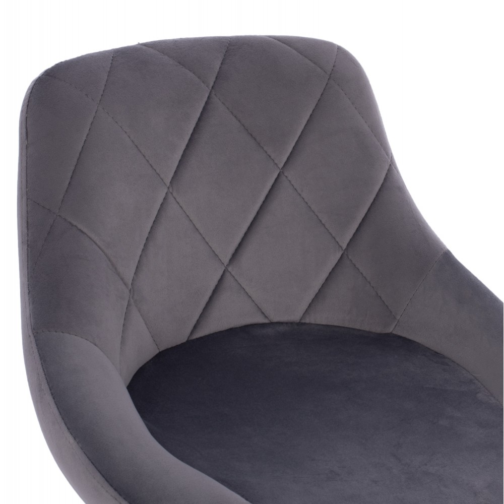 Σκαμπό μπαρ "ROSE" μεταλλικό/βελούδινο σε χρώμα μαύρο/γκρι 46x48,5x105