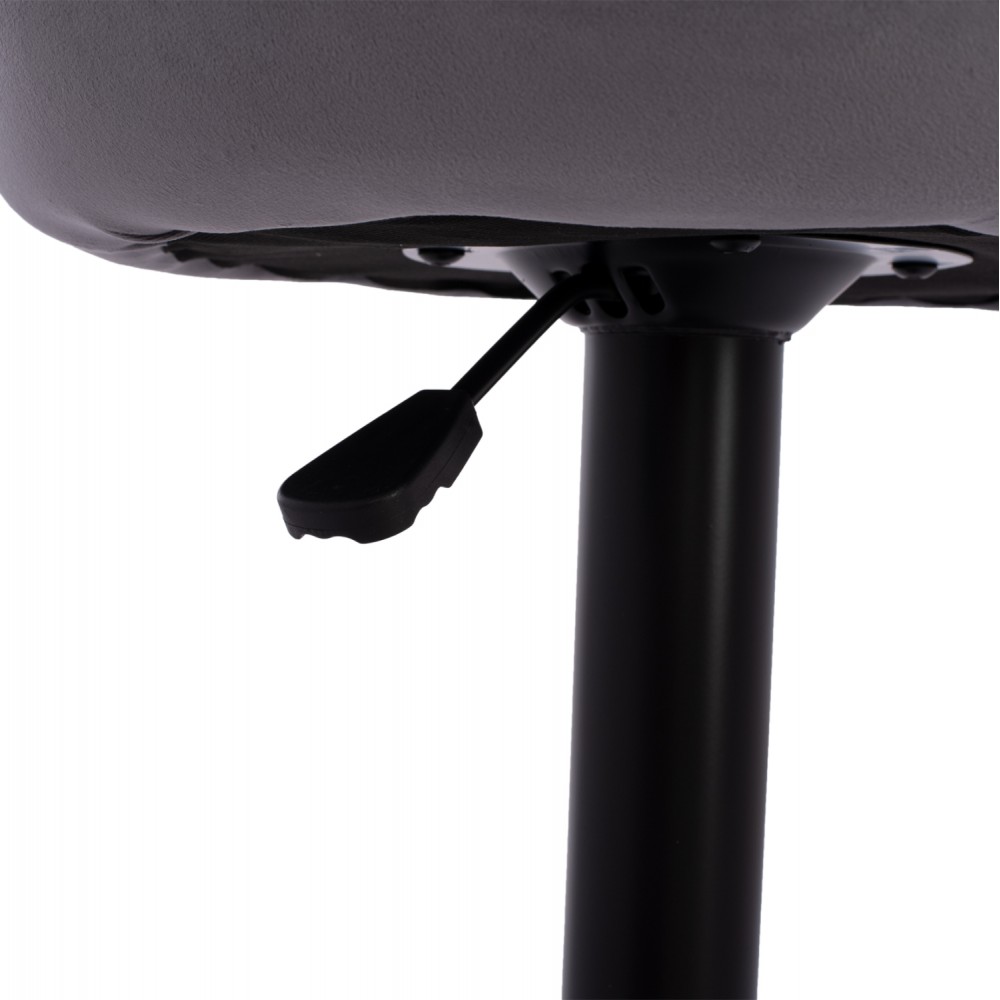 Σκαμπό μπαρ "ROSE" μεταλλικό/βελούδινο σε χρώμα μαύρο/γκρι 46x48,5x105