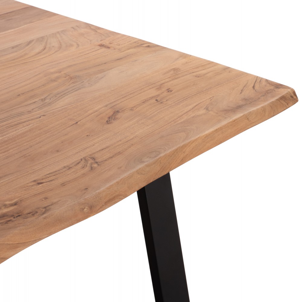 Τραπέζι "SOFIA SLIM" από μασίφ ξύλο/μέταλλο σε φυσικό/μαύρο χρώμα 160x90x76