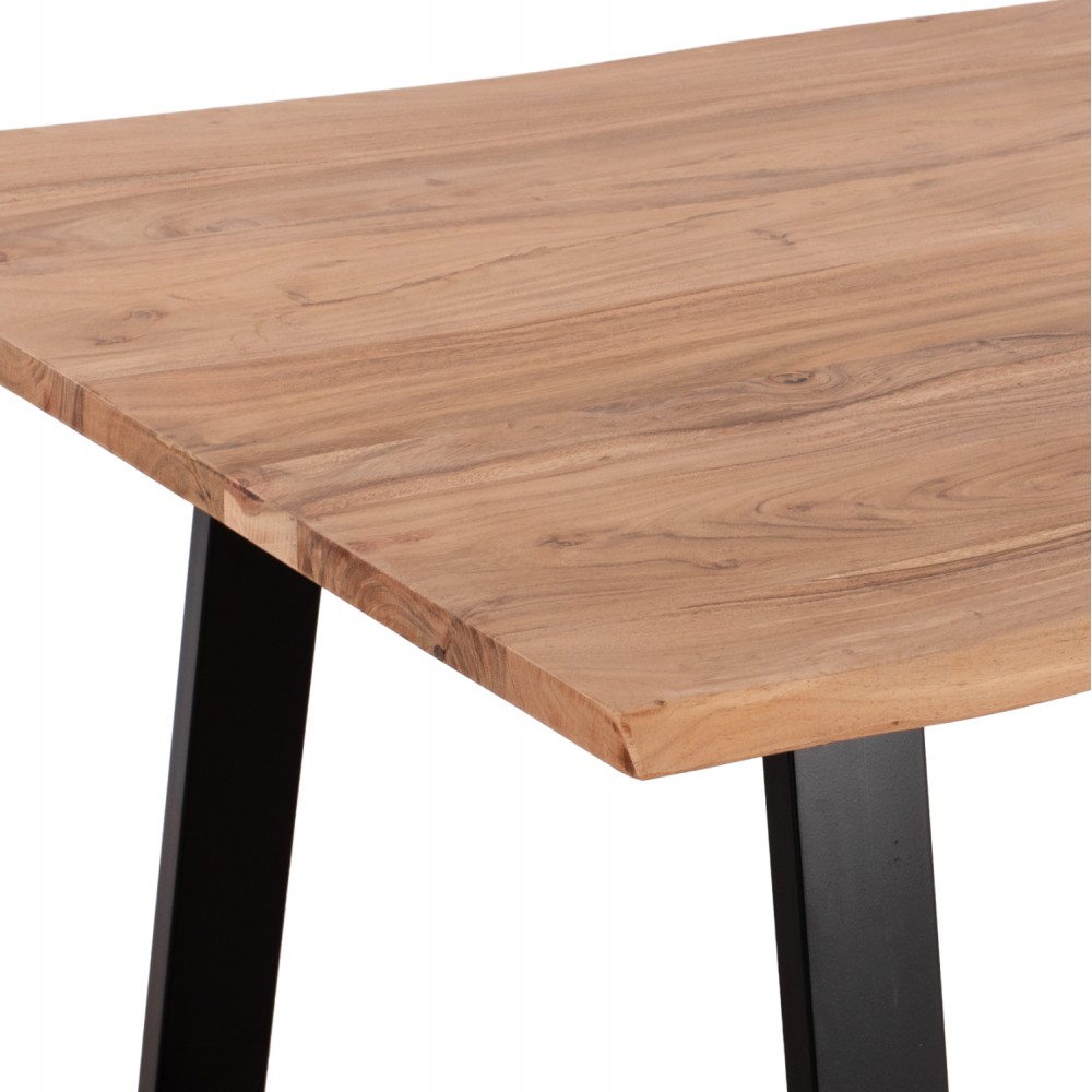 Τραπέζι "SOFIA SLIM" από μασίφ ξύλο/μέταλλο σε φυσικό/μαύρο χρώμα 160x90x76