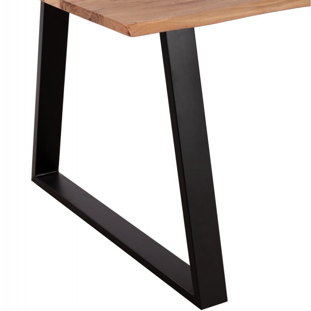 Τραπέζι "SOFIA SLIM" από μασίφ ξύλο/μέταλλο σε φυσικό/μαύρο χρώμα 160x90x76