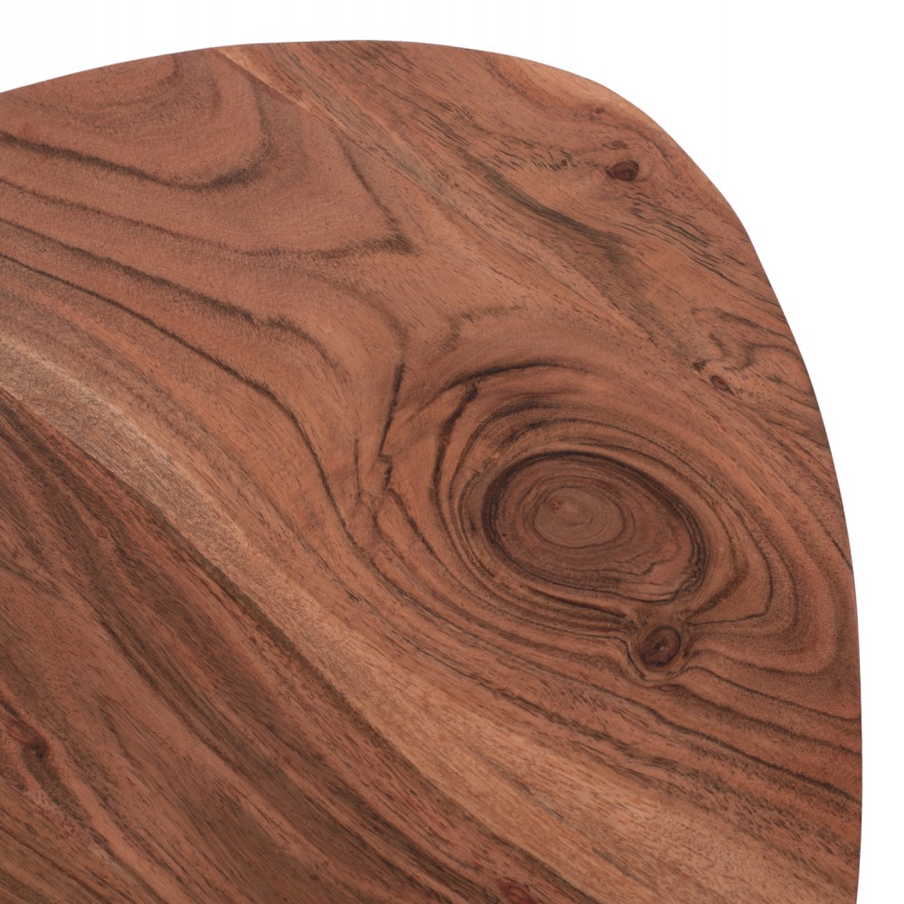 Τραπέζια ζιγκόν "EMILIANO" 3τμχ από μασίφ ξύλο/μέταλλο σε φυσικό/μαύρο χρώμα 69.5x67x46