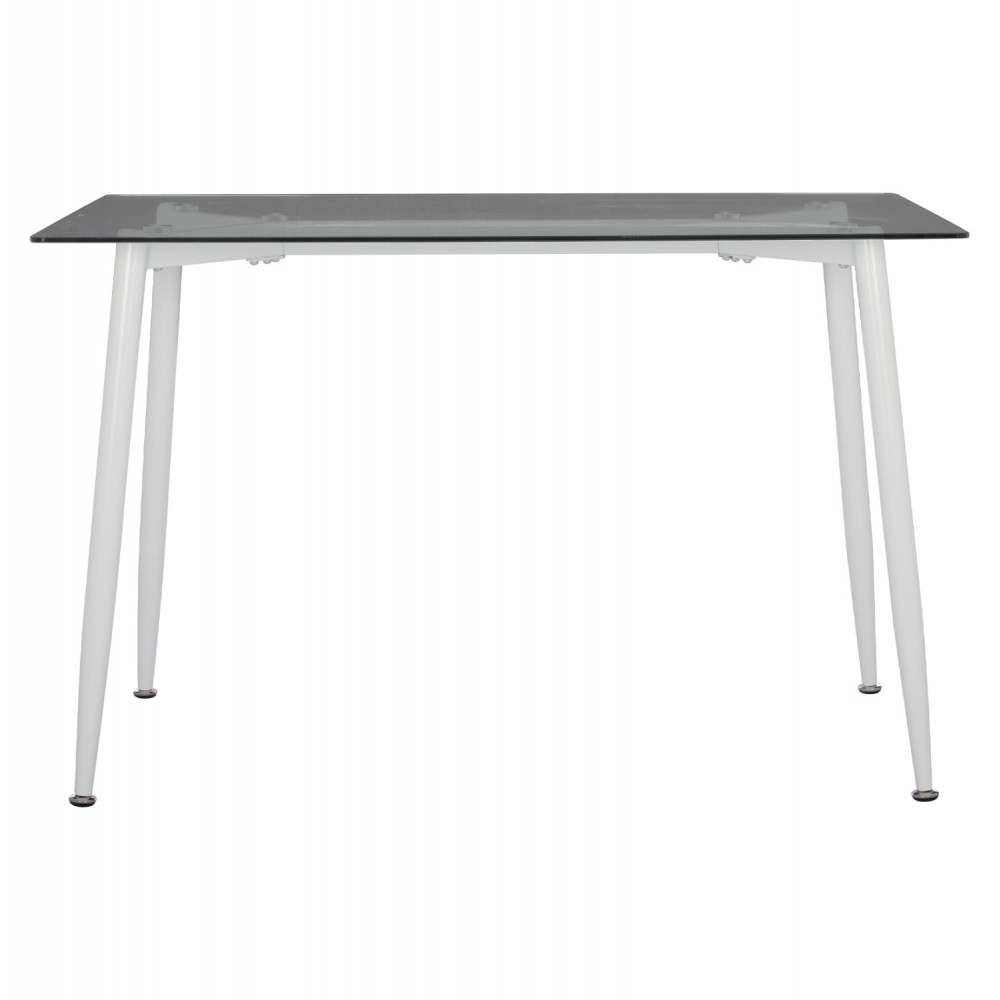 Τραπέζι "IDELLA" από γυαλί/μέταλλο σε λευκό χρώμα 120x70x75