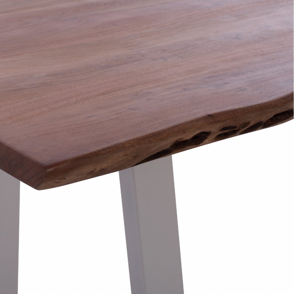 Τραπέζι "MONTANA" από μασίφ ξύλο/μέταλλο σε φυσικό/λευκό χρώμα 200x95x77